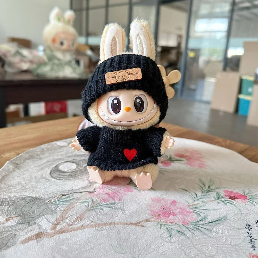 17cm Labubu Doll Clothes — Fashion Hoodies with Color Matching | Doll Accessories & Stylish Outfit