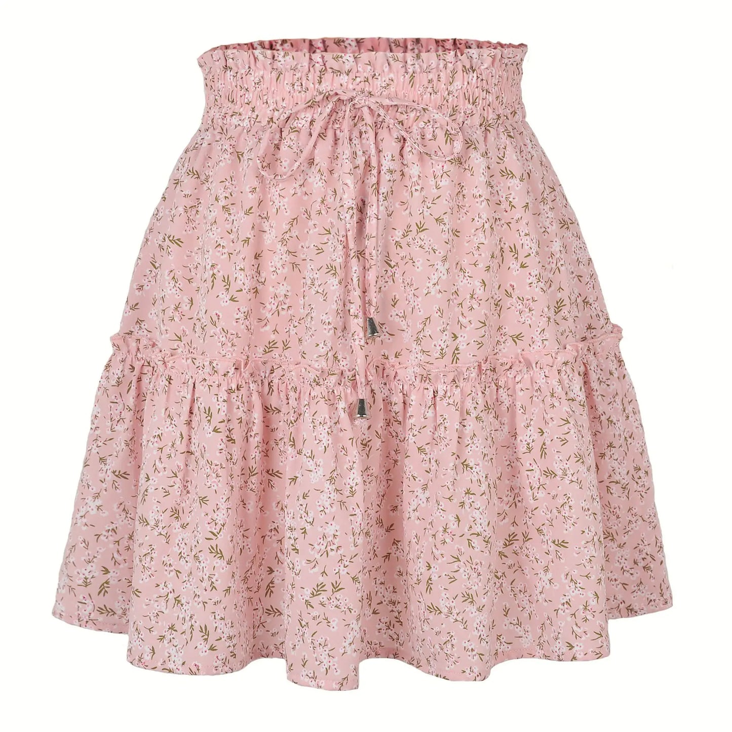 Women’s Floral A-Line Skirt – Summer High Elastic Waist Little Daisy Dress Vestidos LDY-WW4648