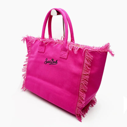 SAINT BARTH Autumn Winter Plush Towel Bag – Women’s Large Capacity Striped Casual Handbag with Tassel