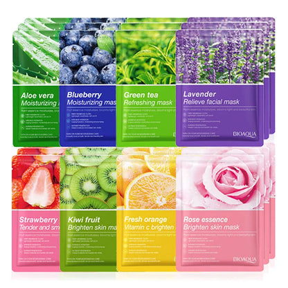 8PCS Natural Plant Facial Masks – Korean Skincare Hydrating, Moisturizing & Firming Face Care Set