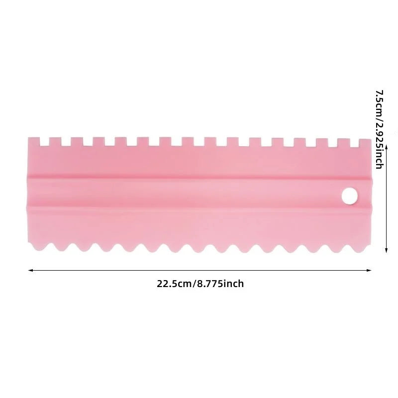 4PCS/Set Double-Sided Tooth Cake Scraper: Plastic Pattern Cream Scraper - Essential DIY Baking Tools and Accessories