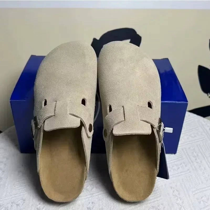 Retro Button-Toe Slip-On Shoes - Unisex Outdoor Casual Shoes with Thick Sole
