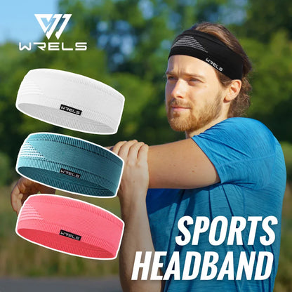 WRELS Wide Sweatband – No-Slip Moisture Wicking Headband for Men & Women, Yoga & Workout Fitness Training