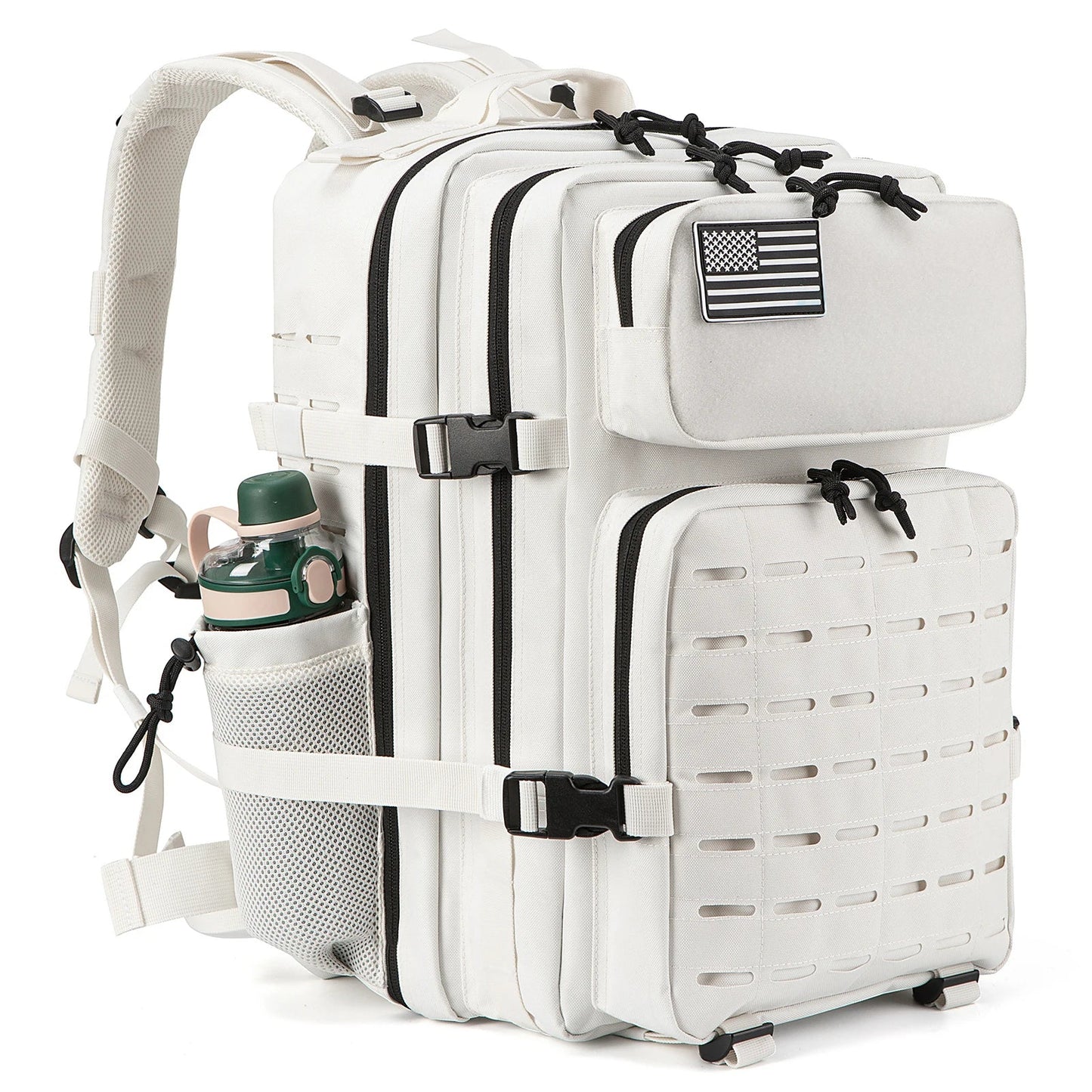 QT&QY 25L/45L Tactical Backpack – Outdoor Survival & Hiking Rucksack for Men & Women, Bug Out Bag with Bottle Holder