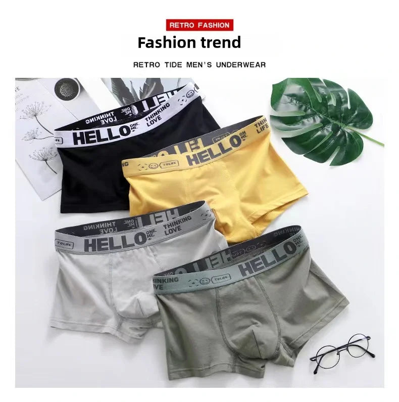 10PCS Men's Mid-Waist Boxers – Breathable, Lightweight Underwear Set in Multiple Colors