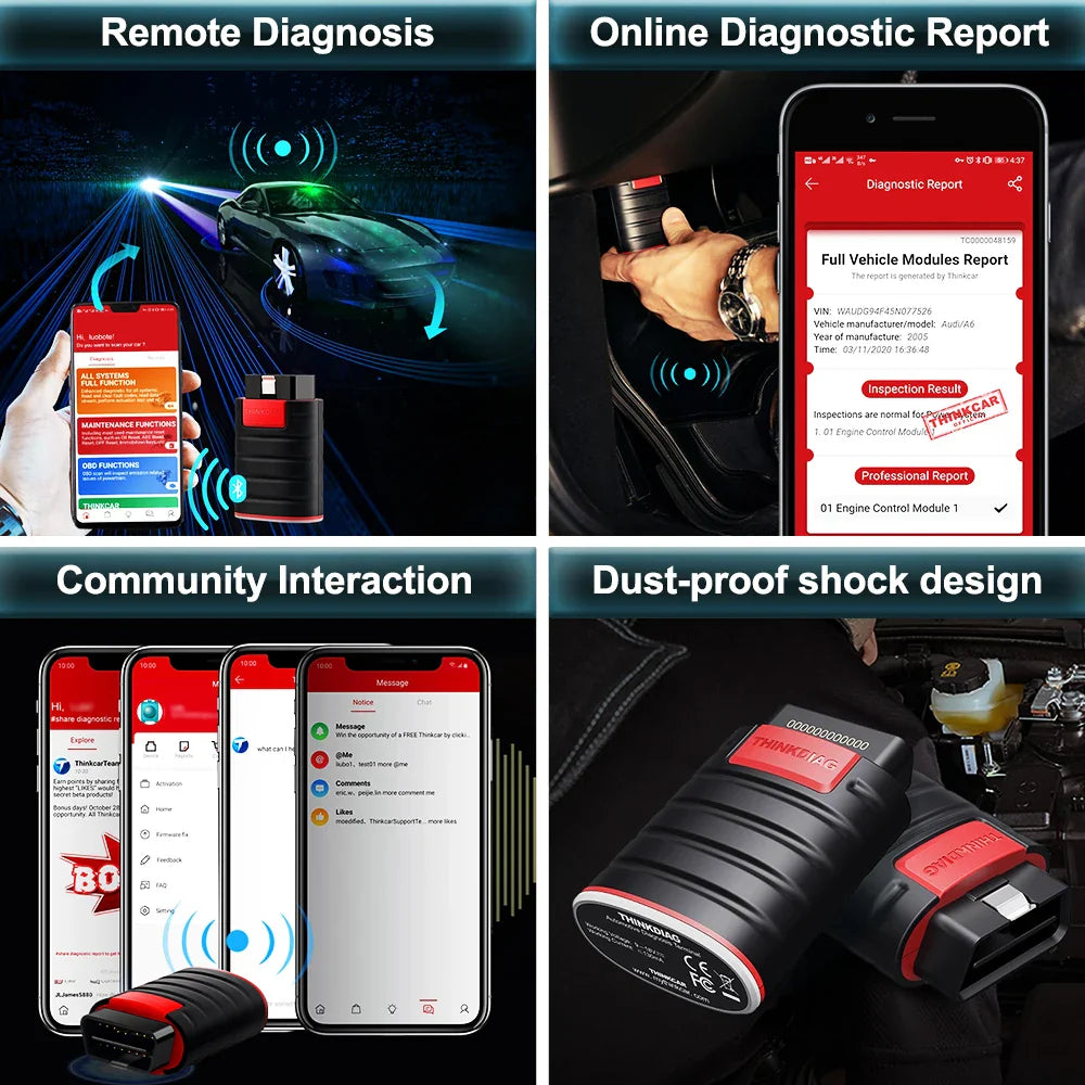 THINKCAR Thinkdiag OBD2 Scanner – Full Software Bidirectional Car Diagnostic Tool