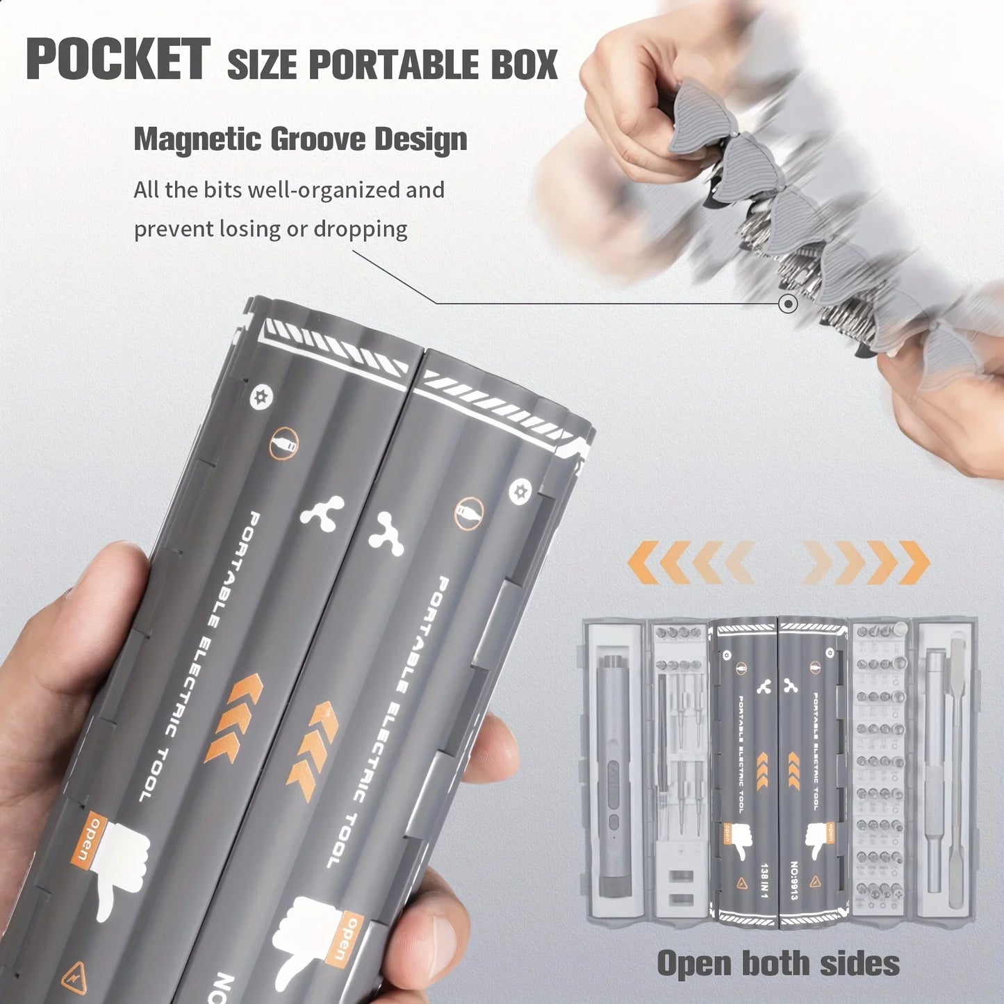 138-in-1 Mini Electric Screwdriver Set – Precision Magnetic Bits & Durable Alloy Tool Kit for PC, iPhone & DIY Repairs