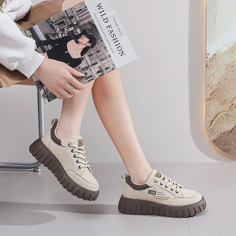 2025 Women’s Spring Casual Shoes – Campus Style Platform Sneakers, Designer Leather Footwear, Versatile Fashion Sneakers