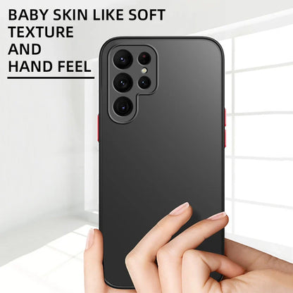 Armor Matte Shockproof Phone Case - Hard Bumper Protective Cover for Samsung Galaxy S24 S23 S22 S21 Ultra Plus A54 A53 A52 A32 A14 A13 A12