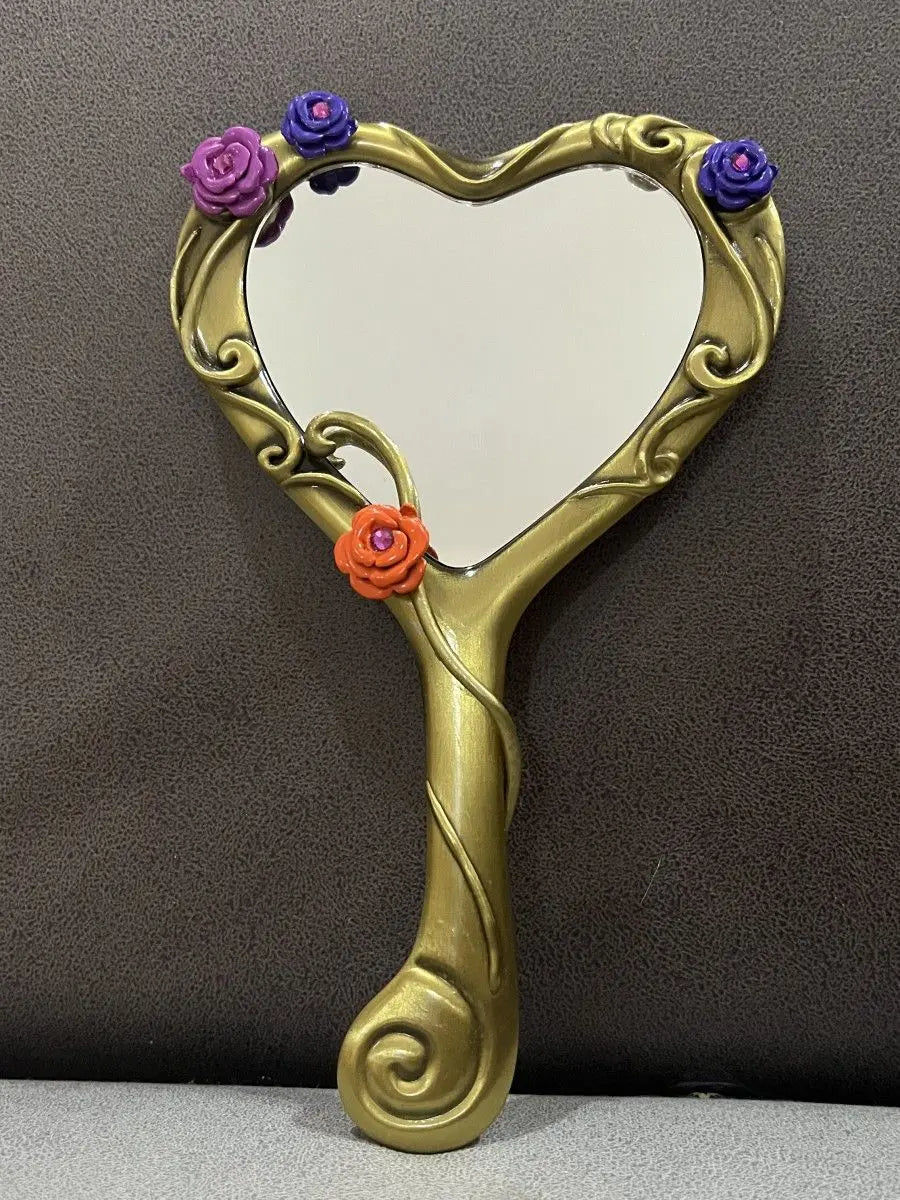 Flower Mirror Retro Handheld – Cosmetic & Cosplay Prop, Daily Accessory, Student Decor & Birthday Gift