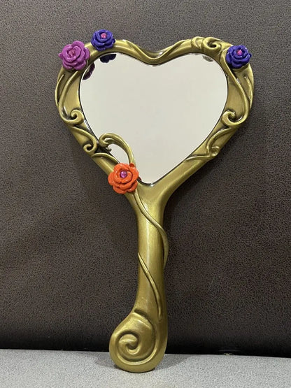 Flower Mirror Retro Handheld – Cosmetic & Cosplay Prop, Daily Accessory, Student Decor & Birthday Gift