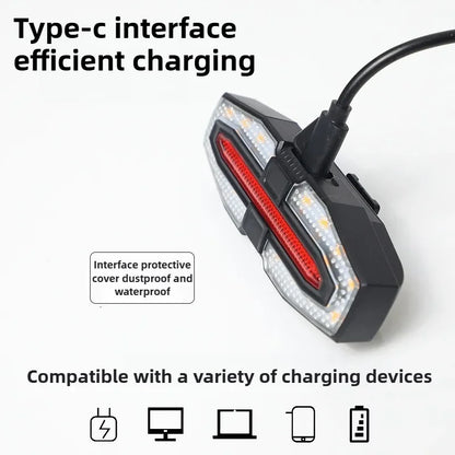 Rechargeable Bike Tail Light with Turn Signals | Wireless Remote Cycling Back Light for Night Riding