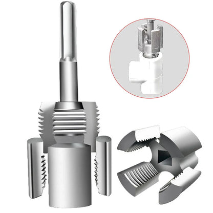 High-Speed DN15/DN20 Pipe Threading Tool – Double-Ended Internal & External Cutter for Electric Drill, 4/6 Point Water Pipe Work