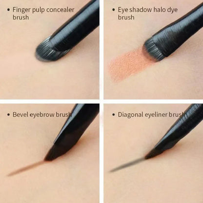 Natural Eye Makeup Brushes Set - Eyeshadow, Eyebrow, Contour, and Eyeliner Brushes for Women, Blending & Detail Tools