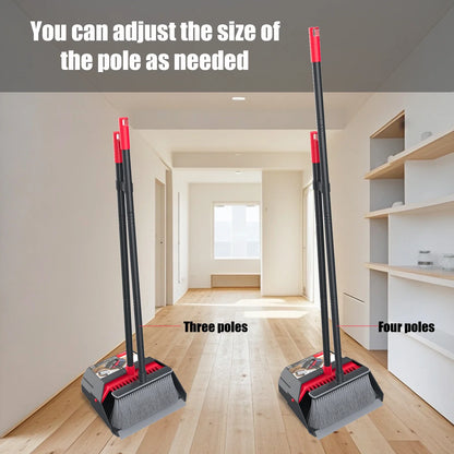 Household Broom and Dustpan Set with Long Handle – Durable 2-in-1 Sweeping Cleaning Tool for Home Floor Cleaning Supplies