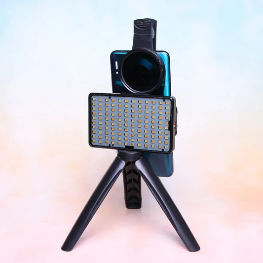 120 LED Tattoo Fill Light with 52mm CPL — Circular Polarizing Filter for Cellphone Lens, Compatible with Any Phone