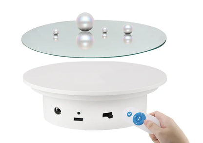 BFOLLOW 20/30/40cm Remote Control Electric Turntable – 360° Rotating Rechargeable Mirror Display Stand for Photography & Video