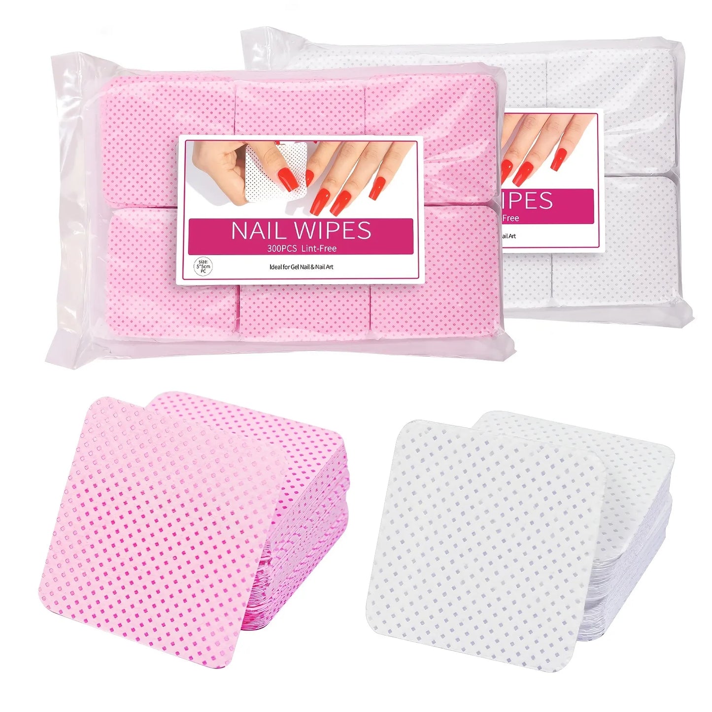 Nail Polish Remover Wipes - Non-Woven Nail Cleaning Pads for Women & Girls, Beauty Salon Essentials