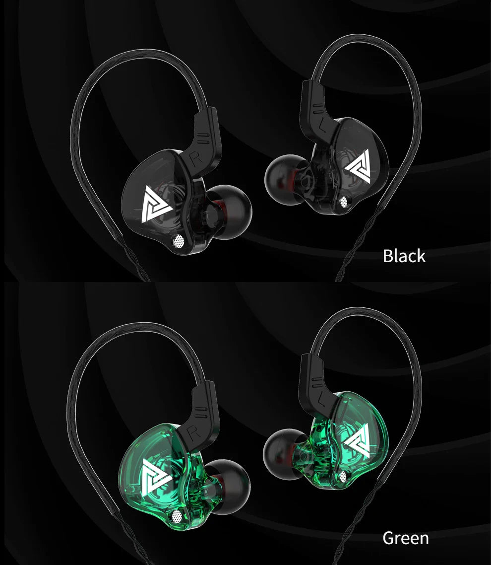 QKZ AK6 In-Ear Earphones - 6 Dynamic Drivers, Stereo Headphones with Mic, Sports HIFI Subwoofer Monitor Earbuds