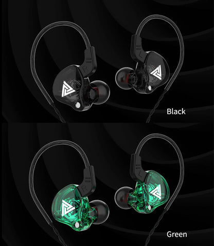 QKZ AK6 In-Ear Earphones - 6 Dynamic Drivers, Stereo Headphones with Mic, Sports HIFI Subwoofer Monitor Earbuds