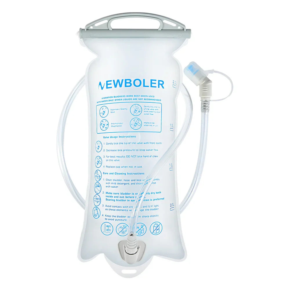 NEWBOLER Outdoor Sport Water Bladder — 1.5L/2L/3L TPU Soft Flask for Camping, Running & Biking