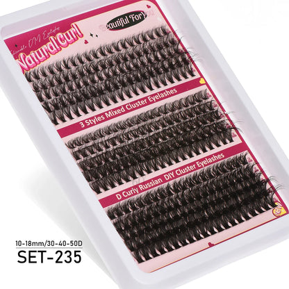 Individual Cluster Lashes – 20-100D Natural Look DIY Eyelash Extensions, 280pcs Mixed Tray Volume Lashes