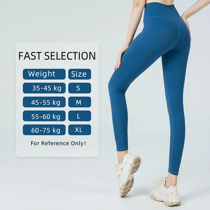Naked Feel Butt-Lifting Yoga Leggings for Women – High Waist Sports Tights with Hidden Waist Pockets, Gym Fitness Wear