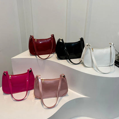 Retro Solid Color PU Leather Shoulder Bag – Fashion Women's Handbag, Casual Designer Hobo Underarm Bag
