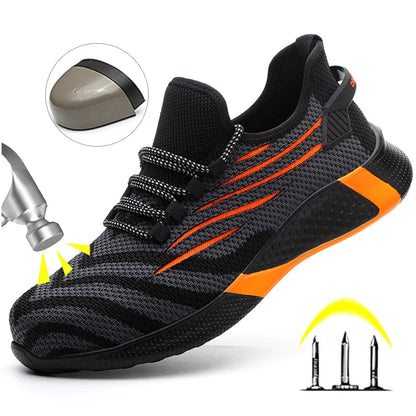 Men’s Safety Work Shoes – Lightweight Indestructible Sneakers with Anti-Puncture Protection, Durable Work Boots for Industrial & Construction Use