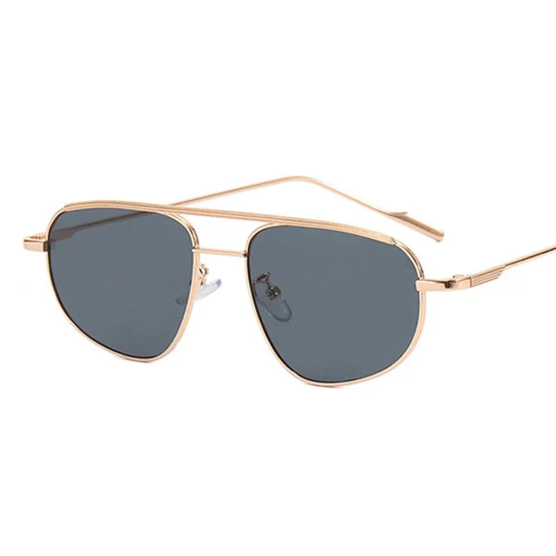 Classic Metal Sunglasses for Men and Women 2022 - Luxury Brand Trendy Square UV400 Shades