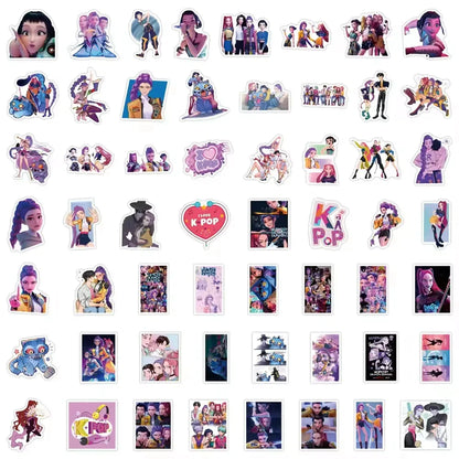 55-170PCS K-Pop Demon Hunters Anime Stickers – Waterproof DIY Decoration for Boys, Girls & Fans Gift