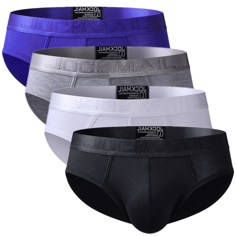 4-Pack Men’s Bamboo Briefs – Breathable Bikini-Style Underwear, Comfortable Soft Fit Male Underpants