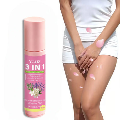 20g 3-in-1 Intimate Care Cream – 72 Hour Odor Control & Anti-Stickiness Deodorizing Balm for Underarms, Feet, Hands & Body, Unisex Formula