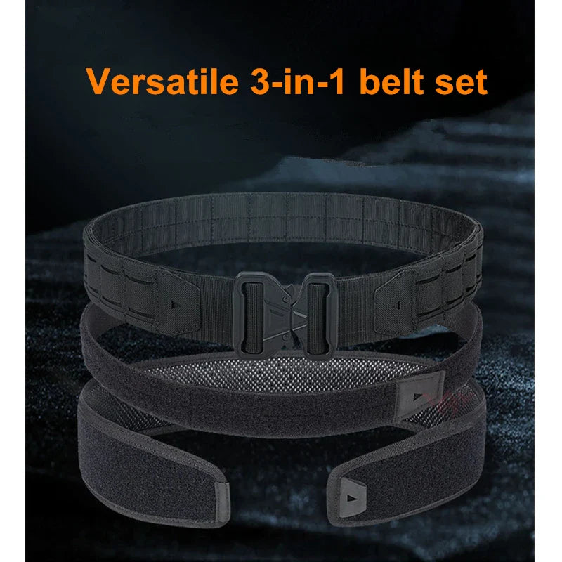 YAKEDA Battle Molle Riggers Belt – Heavy-Duty 3-in-1 Tactical Duty Belt with Anti-Slip Pad & Inner Belt