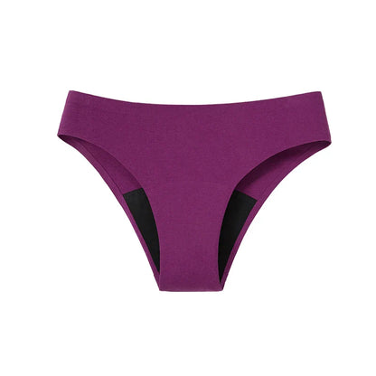Seamless Cotton Menstrual Panties – 4-Layer Leakproof Fast-Absorption Period Underwear for Teens, Mid-Rise Incontinence Macaron Undies