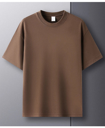 100% Pure Cotton Men’s Summer T-Shirt – High-End Short Sleeve Round Neck Breathable Fashion Top