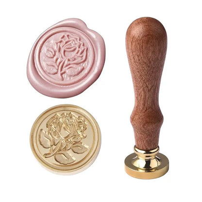 Vintage Copper Wax Seal Stamp – Curlicue Rose for DIY Scrapbooking, Invitations & Envelopes