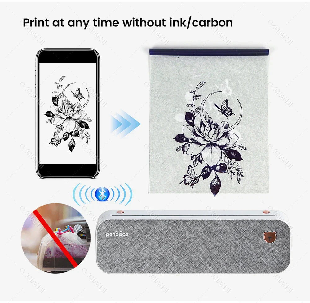 Peripage A40 Thermal Printer – Wireless Bluetooth & USB Mobile Printing Machine for Text, PDF, Tattoo Transfers
