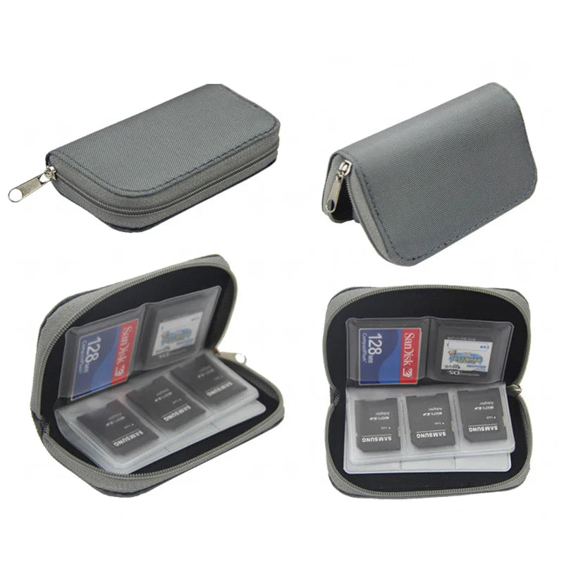 Memory Card Collect Bag: 22 Slot Camera Memory Card Holder Case for CF/SD/Micro SD/SDHC/MS/DS - Gaming SD Card Collection Box