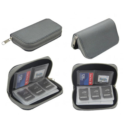 Memory Card Collect Bag: 22 Slot Camera Memory Card Holder Case for CF/SD/Micro SD/SDHC/MS/DS - Gaming SD Card Collection Box