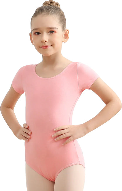 Girls Basic Short Sleeve Ballet Dance Leotard – Team Practice Dancewear