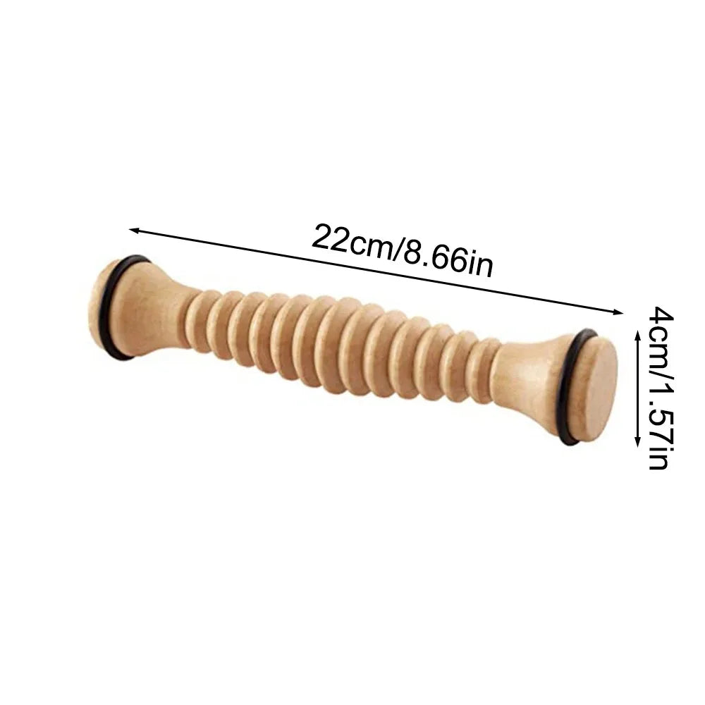 Wooden Foot Roller Massager — Acupressure Therapy for Plantar Fasciitis, Foot Arch & Myofascial Pain