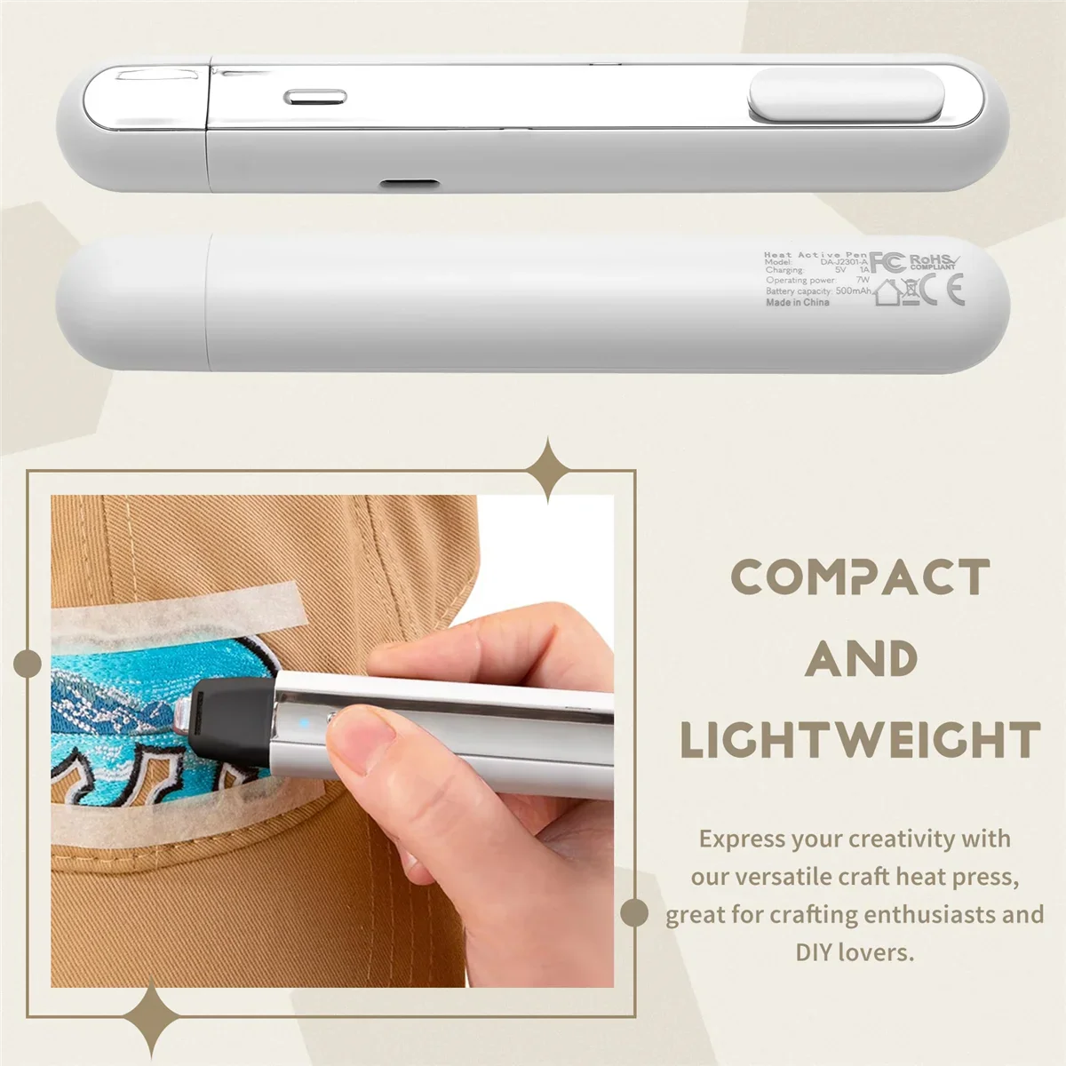 B14C Mini Cordless Heat Press – Small DIY Heat Transfer Machine for Craft Projects