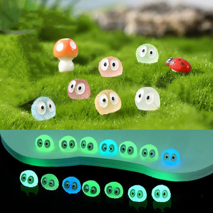 20Pcs Luminous Mini Figurines – Glowing Briquettes, Elfs, Black Ball & Duck for Fairy Garden Home Decor