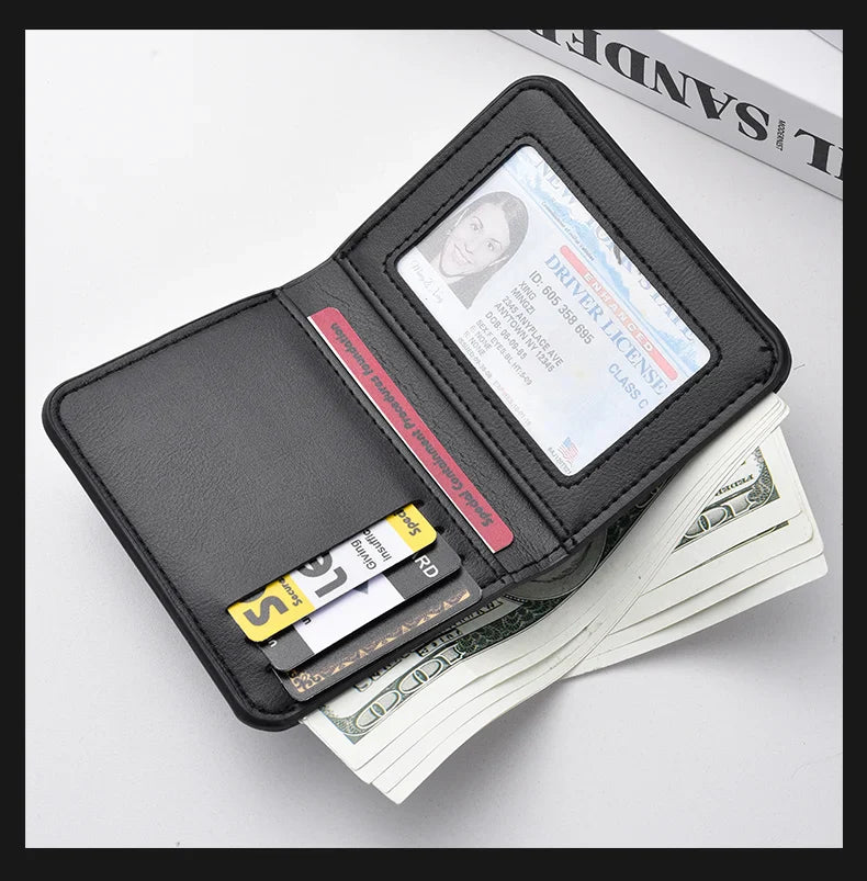 Ultra-Thin Mini PU Leather Credit Card Wallet – High-Quality Vertical Men’s Wallet Holder