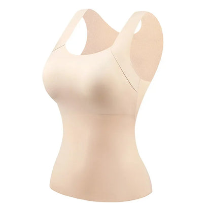 Women's Seamless Camisole with Chest Pads - Wire-Free Slim Fit Tank Top