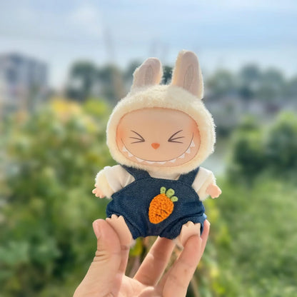 17cm Mini Plush Doll Clothes Set – Kpop EXO Labubu I & II Idol Dolls Sit Party Overalls, Clothing Gift