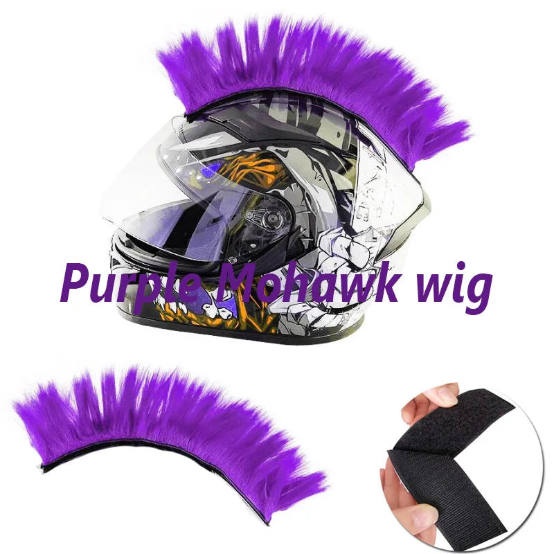Creative Motorcycle Helmet Mohawk Wig – Electric Helmet Decoration Cosplay Accessories for Motorbike