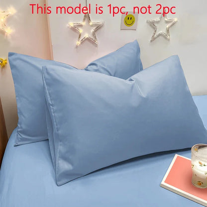 Matte Solid Color Pillowcase - Soft Pocket Sealed Bedroom Bedding Cover