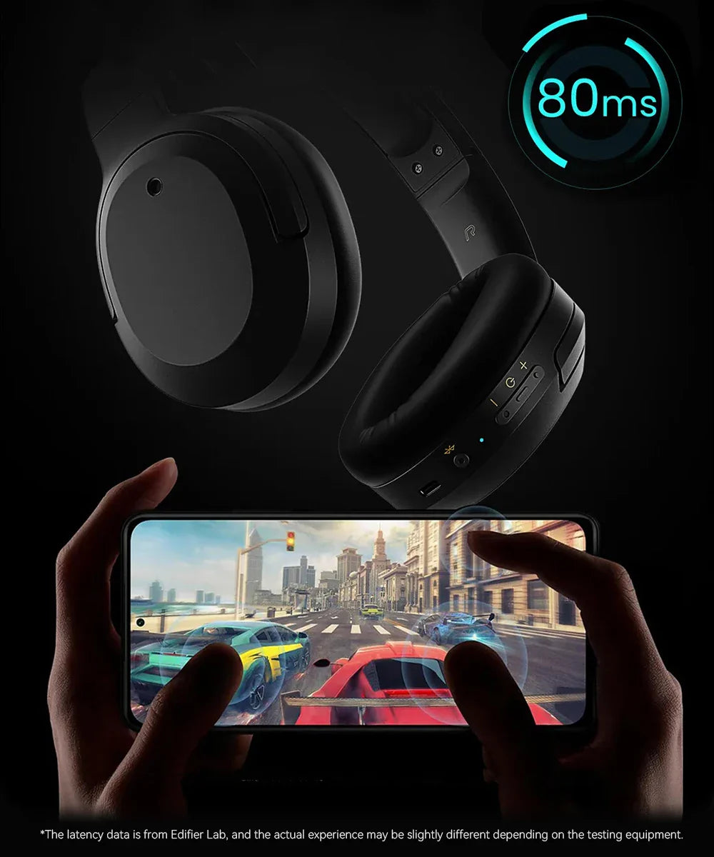 Edifier W820NB Plus Wireless Headphones – 43dB ANC, Hi-Res LDAC, 49H Playtime, Over-Ear Bluetooth Headset